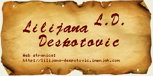 Lilijana Despotović vizit kartica